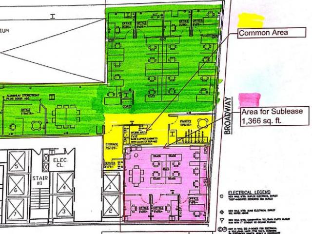 45 Broadway New York NY Floor Plan indicating shared office space area