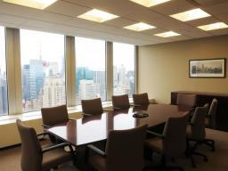One Penn Plaza New York NY Windowed conference room