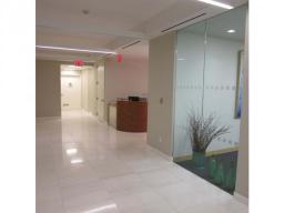 1700 Broadway New York NY Marble reception area with adjacent Conference Room
