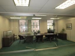 Downtown  New York NY Glass enclosed conference room
