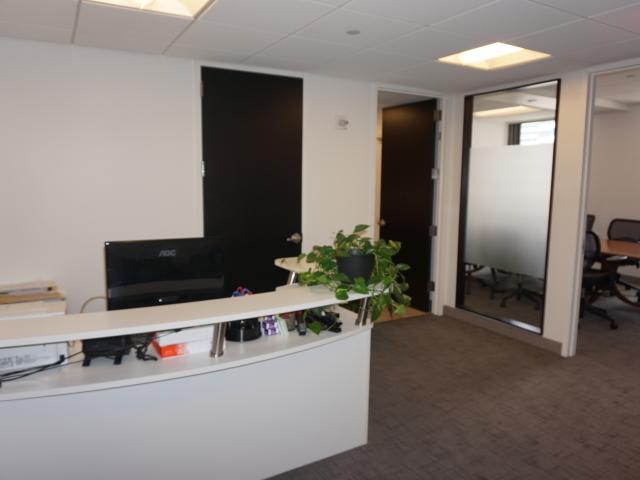 420 Lexington Avenue New York NY Reception area adjacent to conference room with frosted glass panel