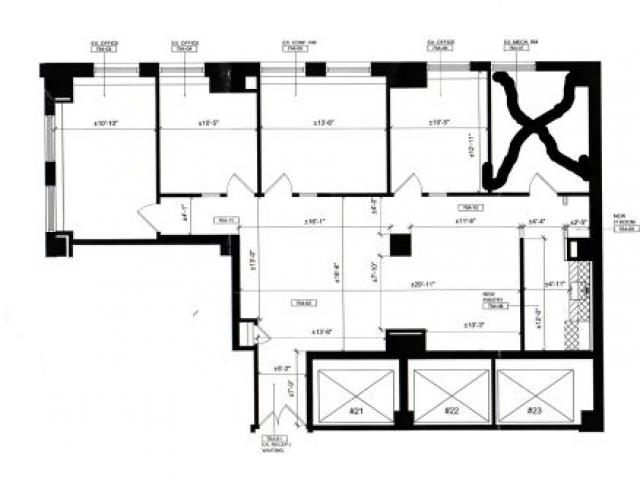60 East 42nd Street New York NY Floor Plan (X is AC Room)