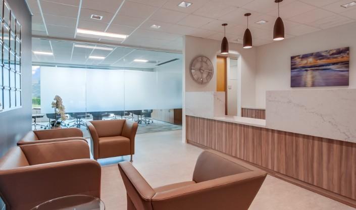 Modern reception area and seating