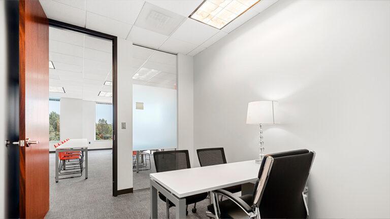 Office with glass wall