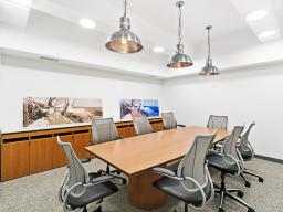 Professional building lobby reception desk attorney office space legal workspace